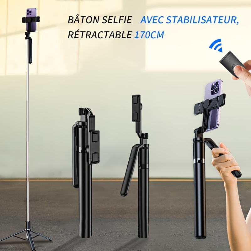 Generic Perche à Selfie Bluetooth, 3 en 1 Trépied Smartphone Extensible  Selfie Stick avec Télécommande sans Fil, Bâton Selfie Monopode pour iPhone  13 Pro Max/13 Pro/13 Mini/12/11/XR/X, Samsung, etc