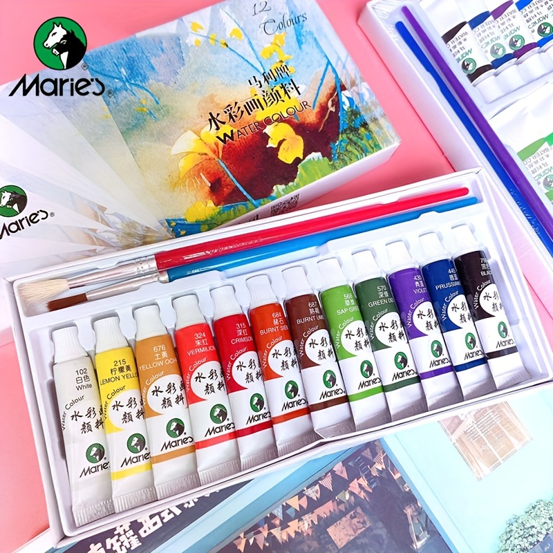 5/12ml Watercolor Paint Set 12/18/24 Color Marley Painting Children/Adult/Beginner  Non-toxic Watercolor Paint Art Supplies - AliExpress