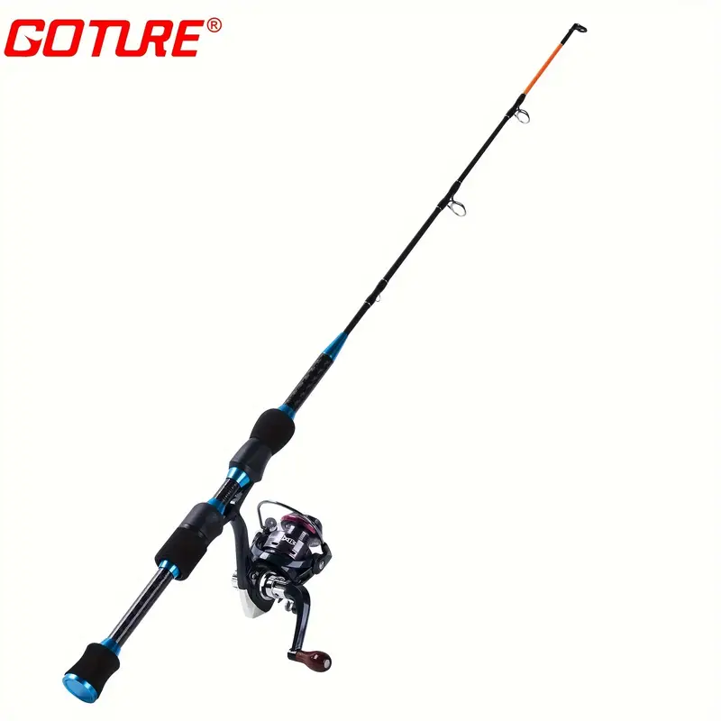 1 Set Ice Fishing Reel & Rod Combo, High Visibility Ice Fishing Pole, 28''  Spinning Ice Fishing Rod