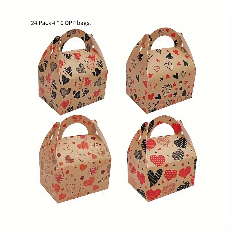 3Pcs/Bag Flower Lollipop Decorations Cardboard Creative Small Red