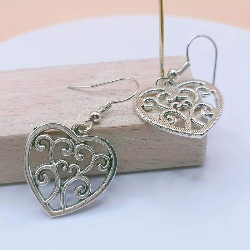 1 Pair Heart-Shaped Earrings for Men, Valentine's Day Gift,Temu