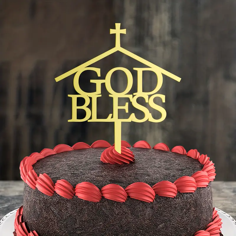 Confezione 10 Pezzi Topper Torta In Acrilico Dio Benedica - Temu