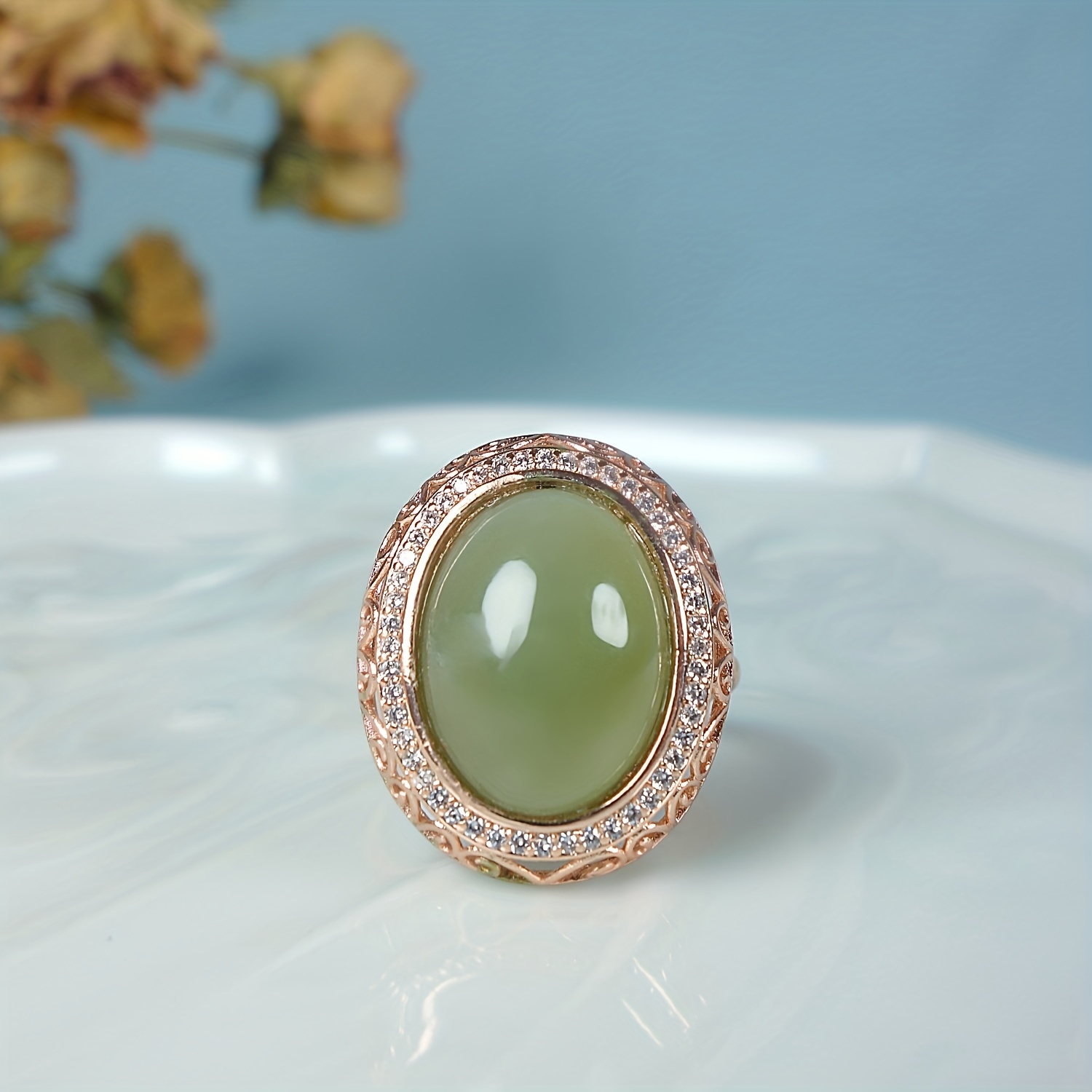 

Bague Incrustée De Jade Naturel, Bague Porte-bonheur Réglable, Bijou D'accessoire Masculin Exquis Pour Une Utilisation Quotidienne Pour Un Banquet, Une Fête, Un Anniversaire Ou Un Cadeau De Vacances