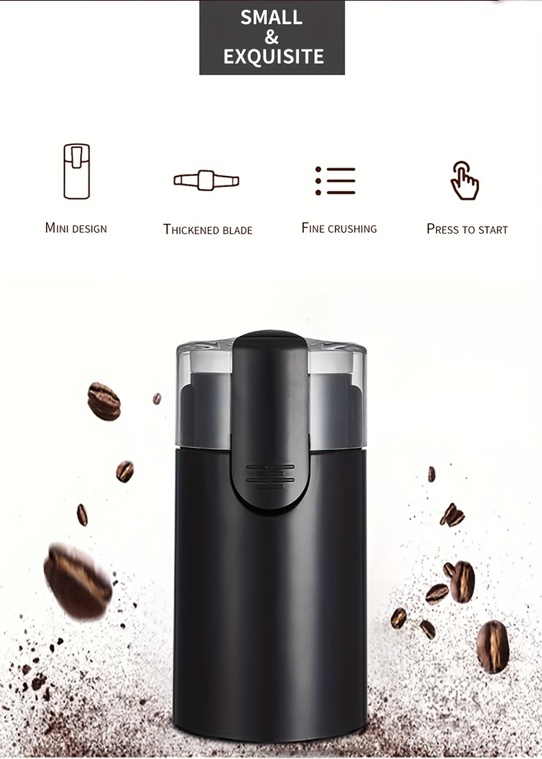 Q cg001 Electric Coffee Bean Powder Grinder Small Household - Temu