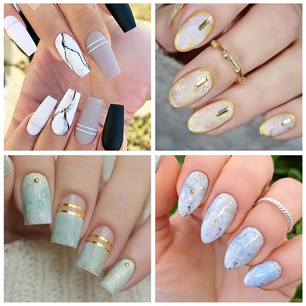Marble Nail Foils Transfer Stickers Nail Art Supplies Foil Transfers Decals  Holographic Marble Starry Sky Nail Foil Design Sticker for Women Acrylic