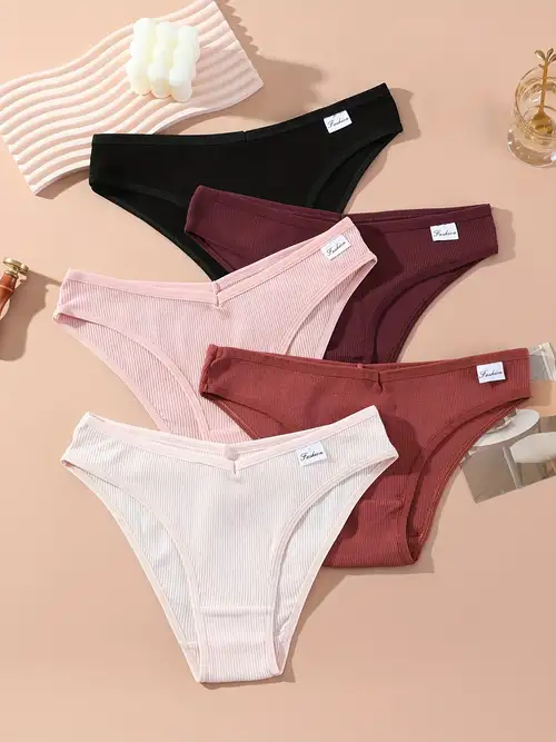 Seamless Ribbed Knit Sports Lingerie Set, Comfortable Elastic Intimates Bra  & Bikini Panty, Women's Lingerie & Underwear