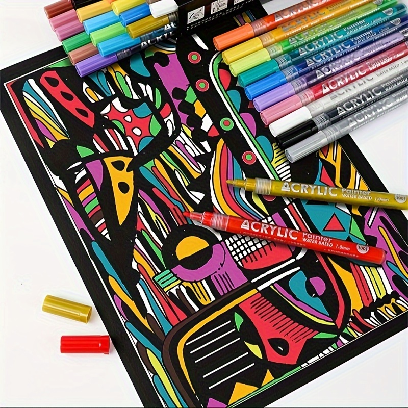 24/36 Colors Nail Art Graffiti Pens Waterproof Drawing Set - Temu