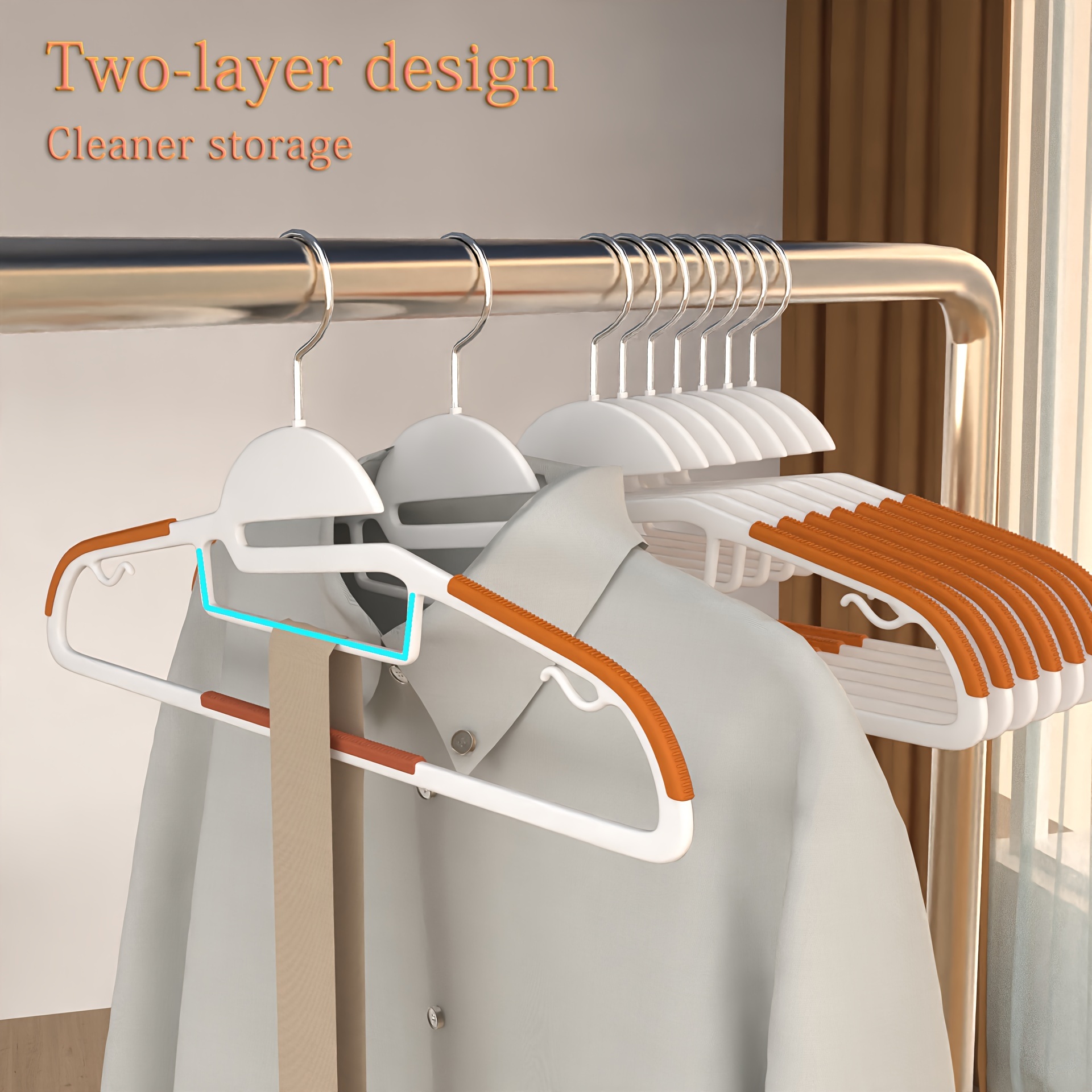 Heavy Duty Plastic Hangers Non slip Design Swivel Hook Space