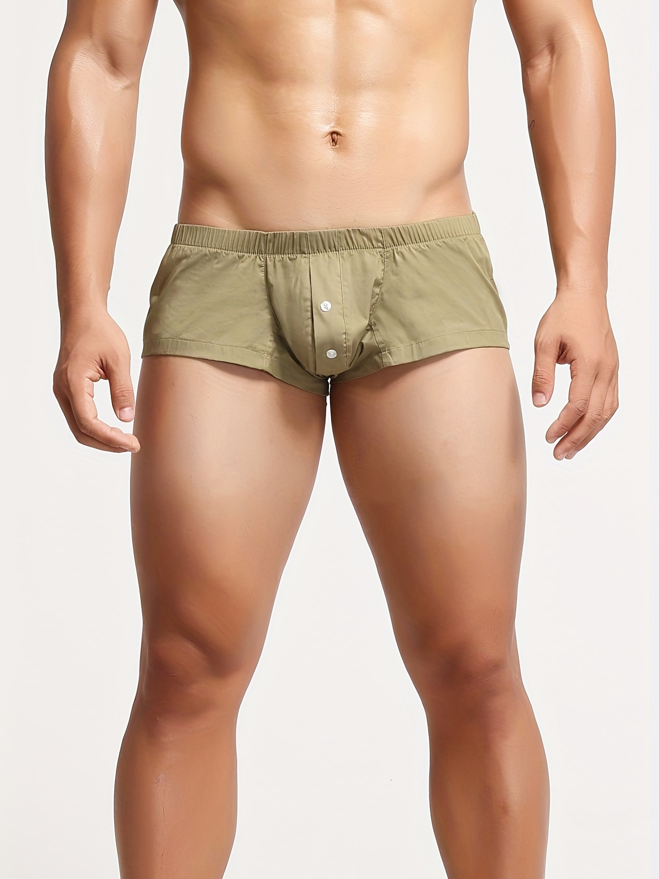 Men's Sexy Leather Boxer Briefs Shorts, Low Waist Zipper Boxer Pants, Men's  Underwear