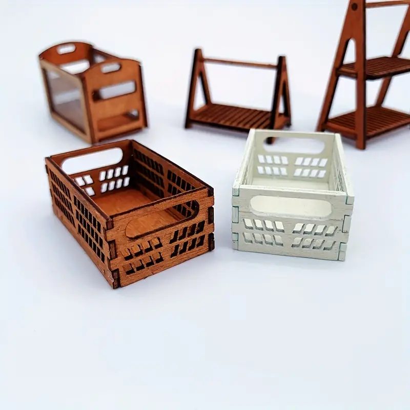 4pcs Dollhouse Miniature Storage Basket, Mini Storage Basket, Life
