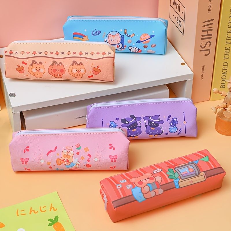 1pc Cartoon Magic College Pencil Case Student Pu Large Capacity Stationery  Box Pencil Bag | Shop Now For Limited-time Deals | Temu