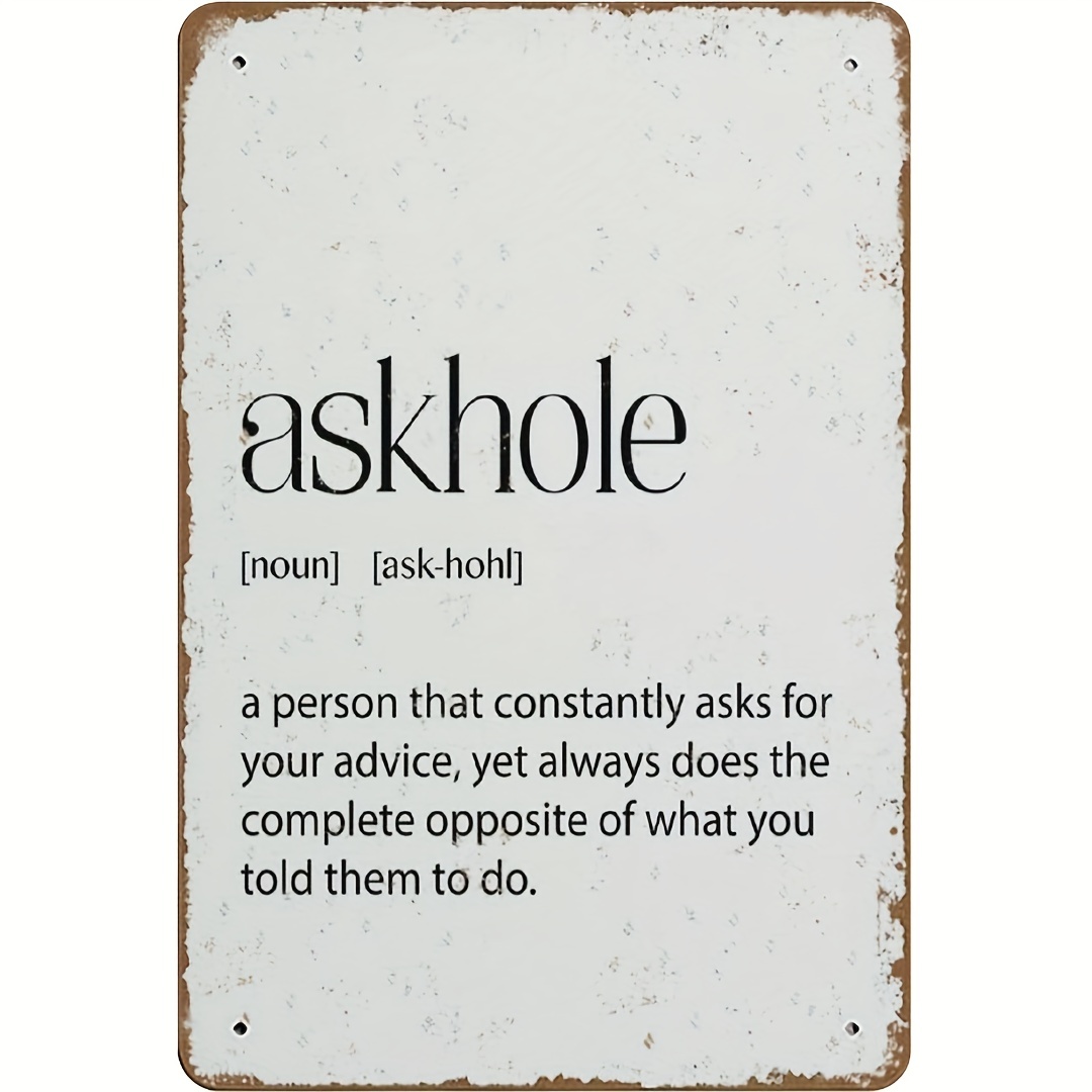Askhole funny meme dictionary definition black and white typography design  poster home wall decor iPhone Case