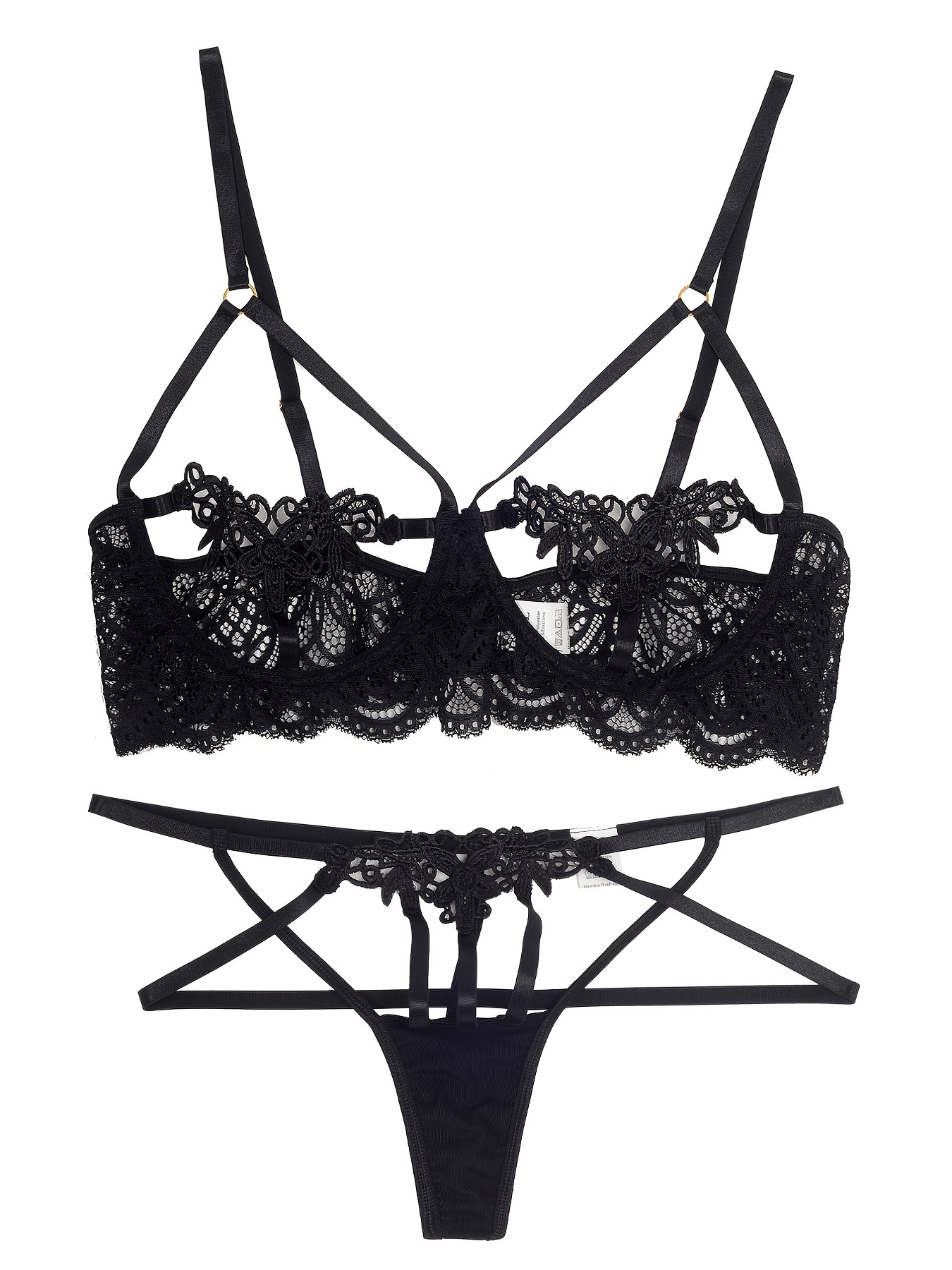 Sexy Womens Underwear Lace Lace Sling Ladies Two-Piece Bra  Lingerie Lingerie Tops Lace Sexy Nightwear Soft Underwear Black: Clothing,  Shoes & Jewelry