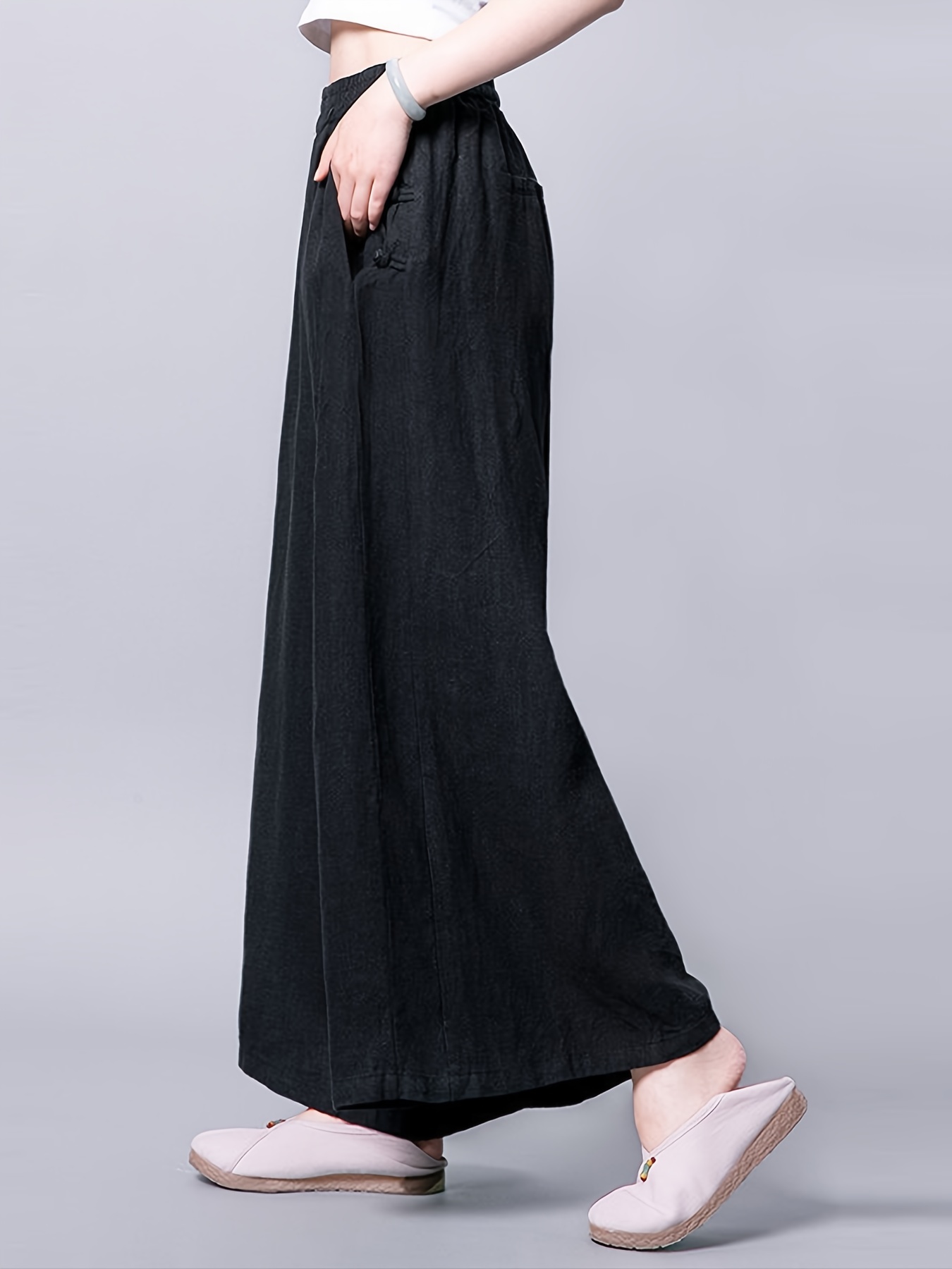 Buy Wholesale China 2024 Retro Elastic Draping Warm Wide-leg Cool Pants  Loose Casual Pants For Women & Pants at USD 10