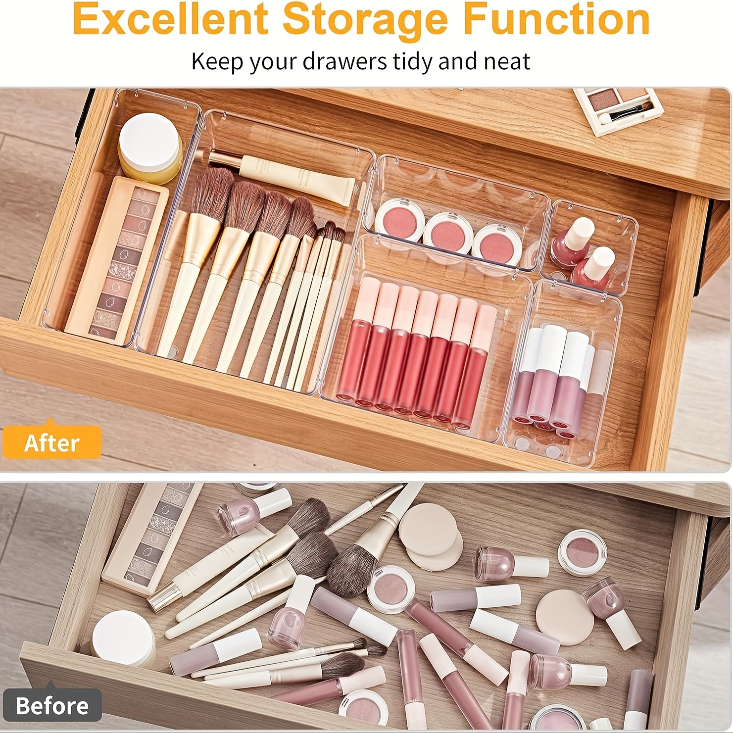 Drawer Organizers box Women Makeup Organizer Household bathroom desk - 8pcs  set