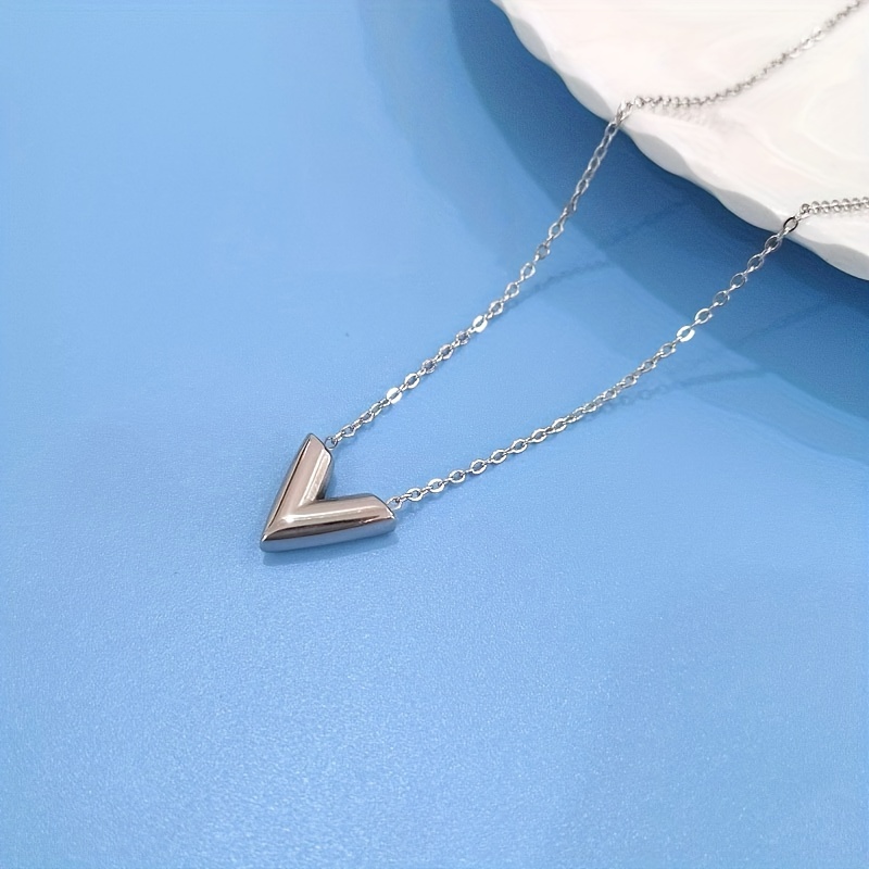 Men's Stainless Steel V-shaped Necklace Couple Necklace Simple