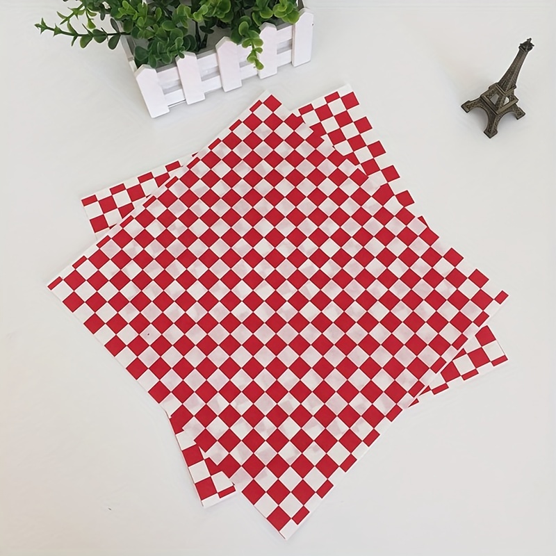 Deli Paper Sheets, Premium Food Basket Liners, Grease Resistant Wax Paper  Sheets For Food, Classic Checkered Sandwich Wrapping Paper For Party,  Festival And Outdoors - Temu