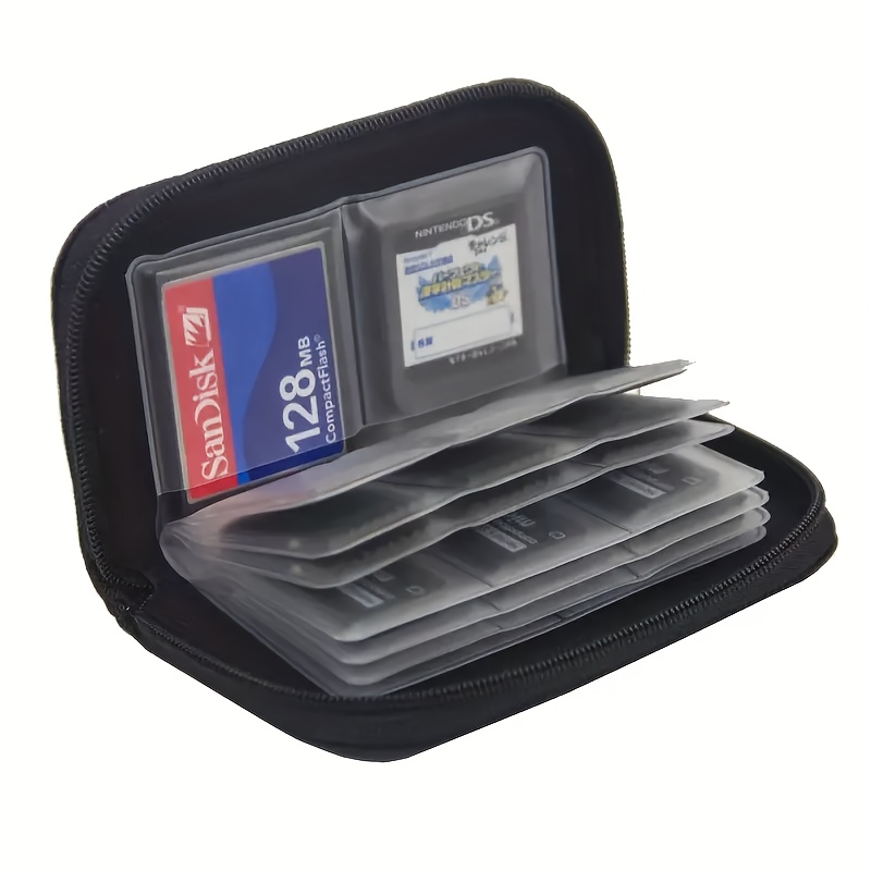 1pc Portable Multi-Function PVC Camera Card Storage Bag - Securely Store CF, SD & Switch Memory Cards! Keep Your Media Safe and Organized ? 1 Compact Case with 18 SD Slots + 4 CF Compartments