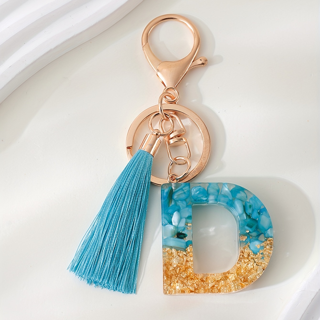 1pc Initial Letter Shape Keychains A-M English Letter Keychain Pendant with Plush Ball Resin Pendant Bag Purse Ornament,Temu