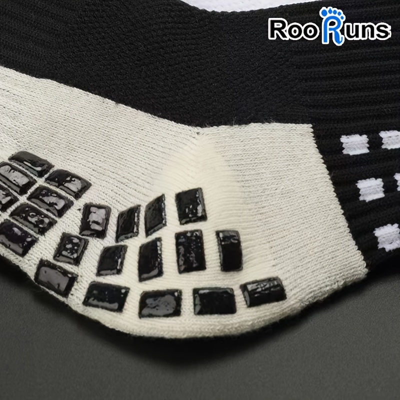 1pair Outdoor Sports Thick Toweling Anti-slip Football Socks With Glue Dots