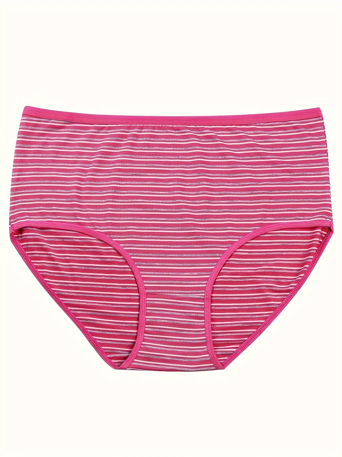 Women's Simple Panties Set Plus Size Striped Print Contrast - Temu