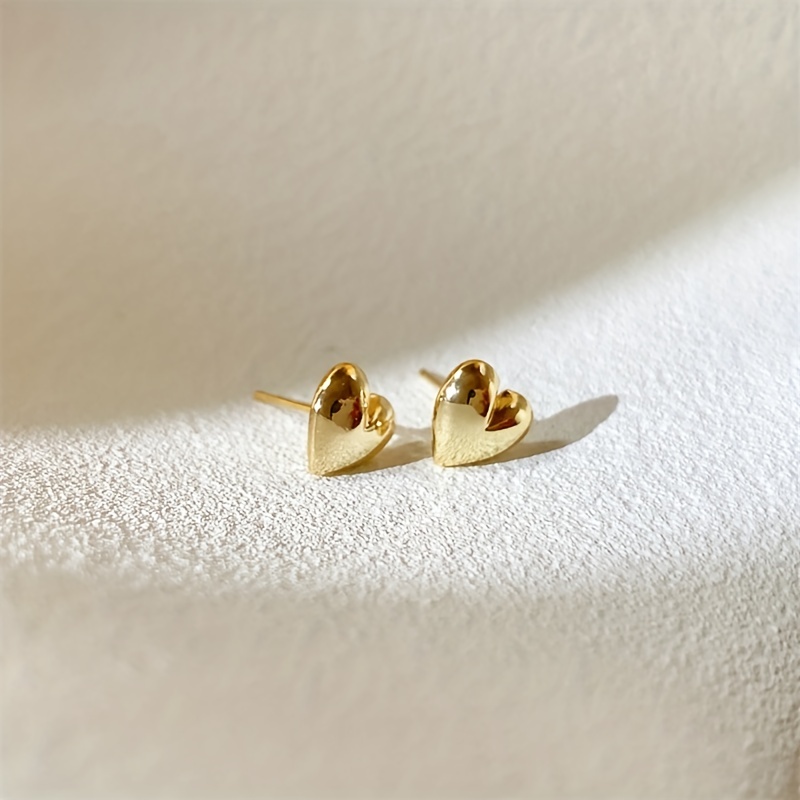 Copper Golden Heart Earrings - Holiday Gift for Her
