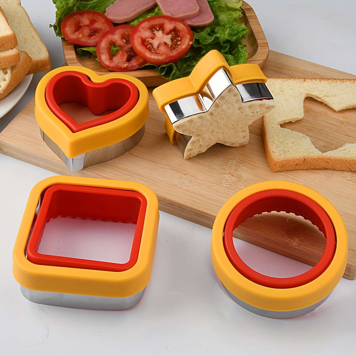 Crustless Sandwich Cutter and Sealer Set, 2Pcs Uncrustable Sandwich Maker  and Decruster for Kids, Crust Cutter Sandwich Crimper, Great for Lunchbox