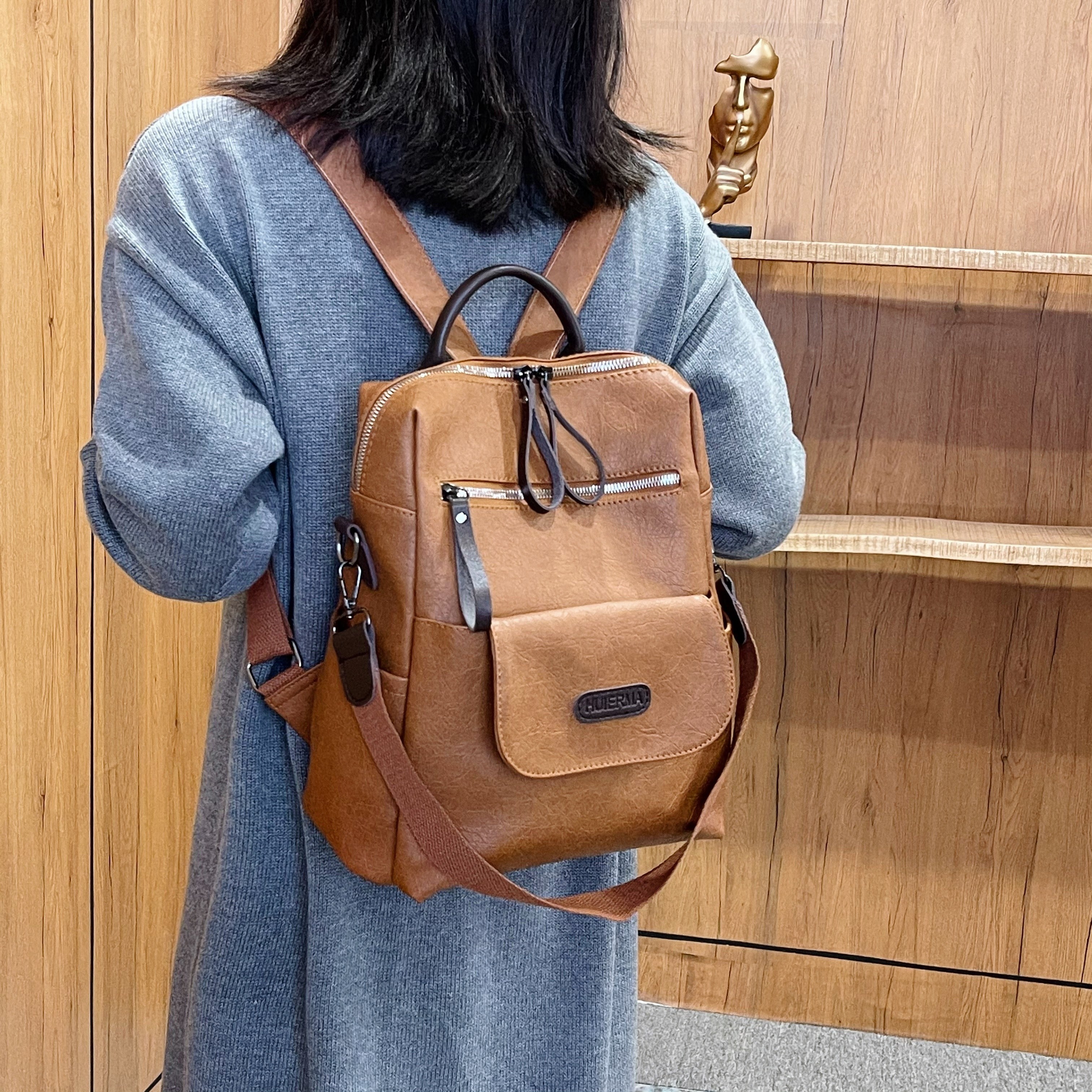 Vintage Preppy Style Backpack Purse, British College School Bag, Versatile  Two-way Shoulder Bag - Temu