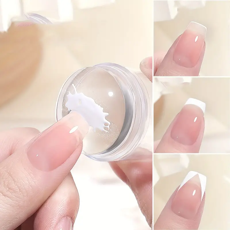 1 Set Nail Art Stamper With Nail Scraper, Removable Design Transparent  Silicone Nail Stamper Manicure Tools