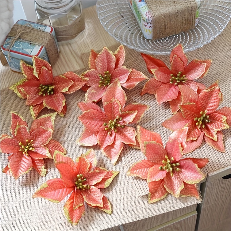 Artificial Glitter Flowers Decoration