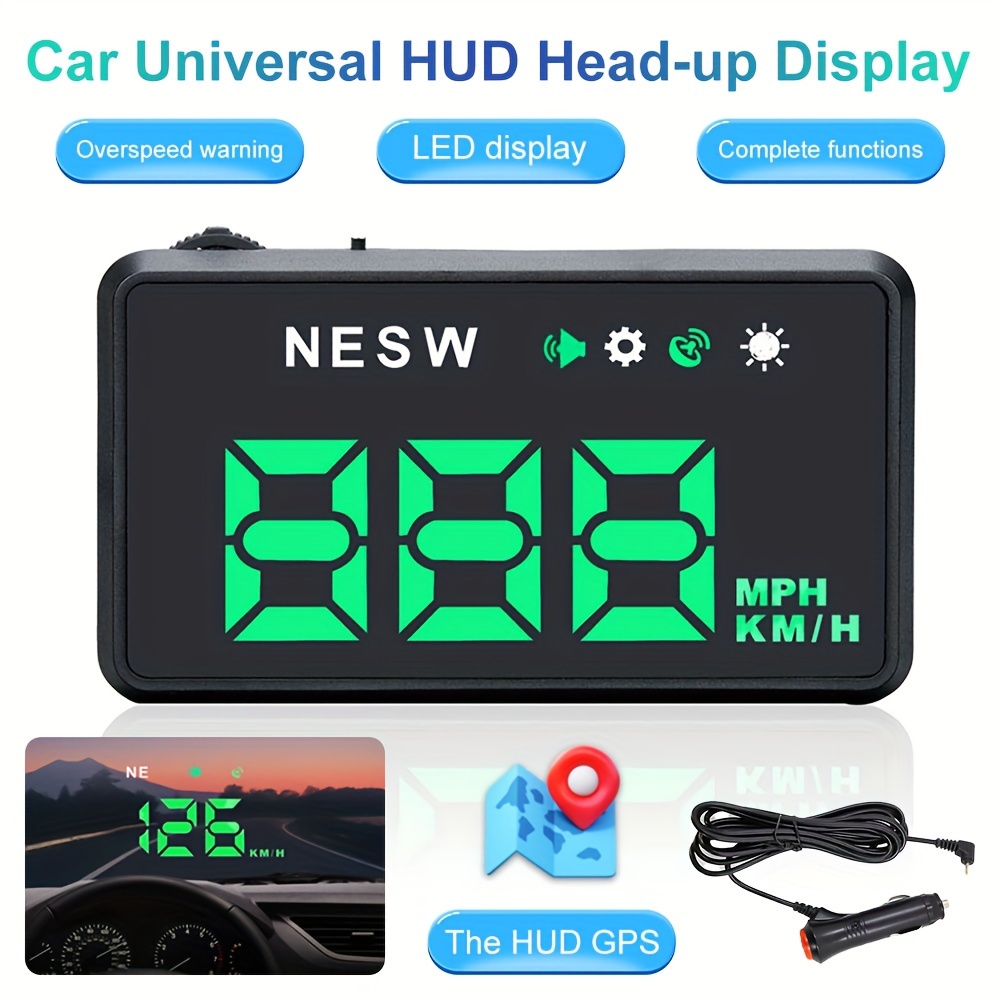 Car Digital GPS Speedometer HUD Head Up Display Overspeed Tired Compass US  G10