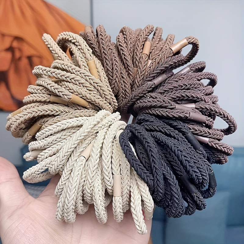 Braided Hair Tie Accessory for Women - Solid Color
