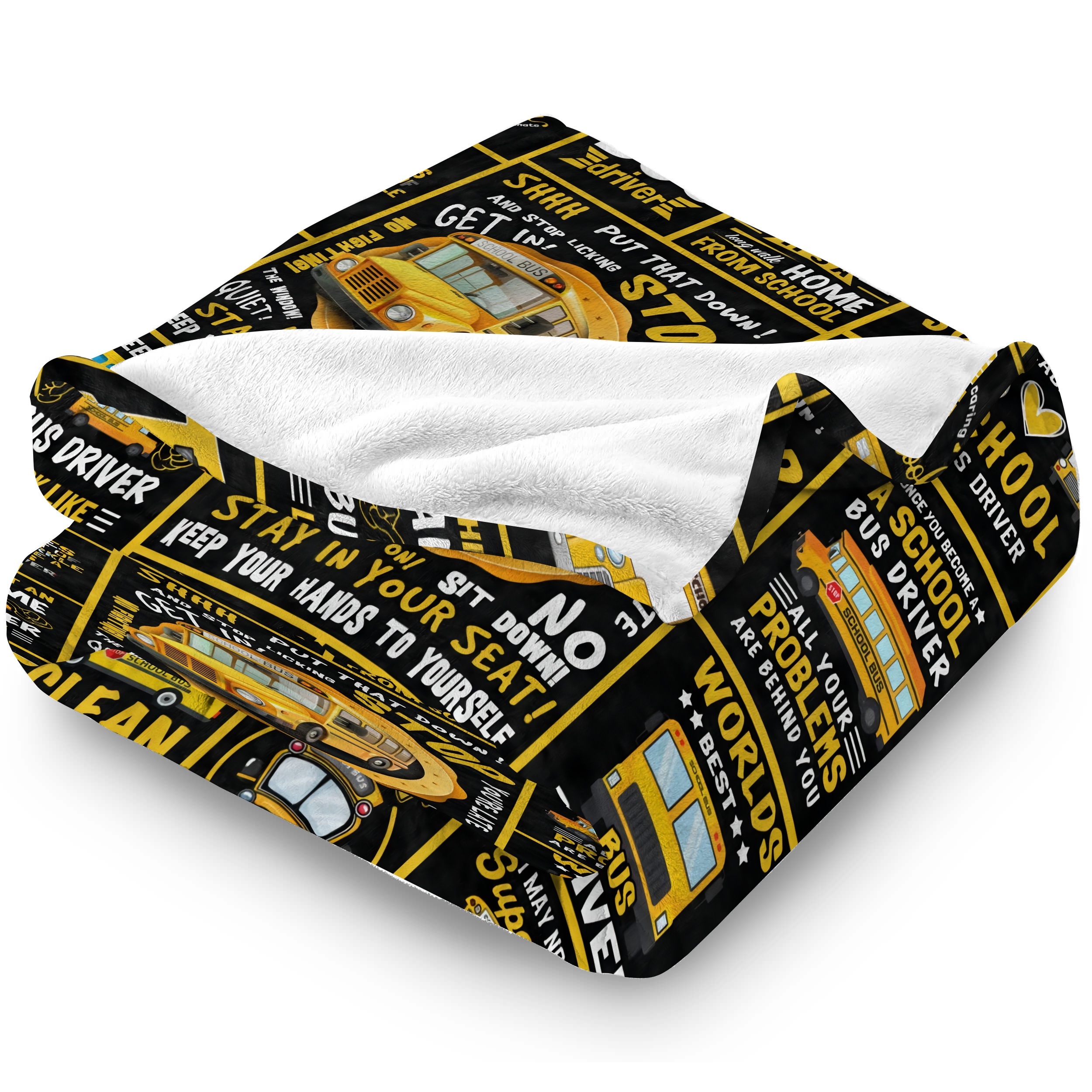 Bus Driver Appreciation Gifts Blanket 60x50 - School Bus Driver Gifts  Throw Blanket - Birthday Graduation Gifts for Bus Drivers Blankets - Back  to