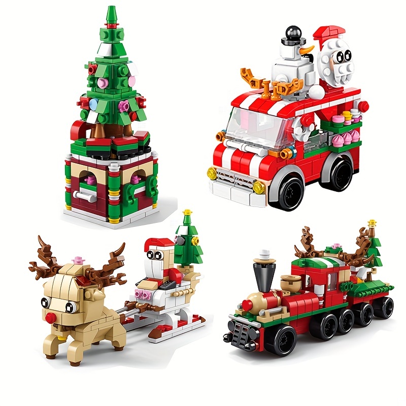 Christmas Snowman Model Assembled Building Block Toys - Temu