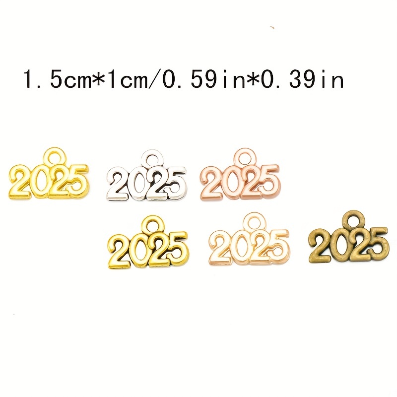 60pcs 2024 Year For Jewelry Making Charms, Alloy 2024 Figures Number Charm  Pendant For Keychain Necklace Bracelet Jewelry Making Craft