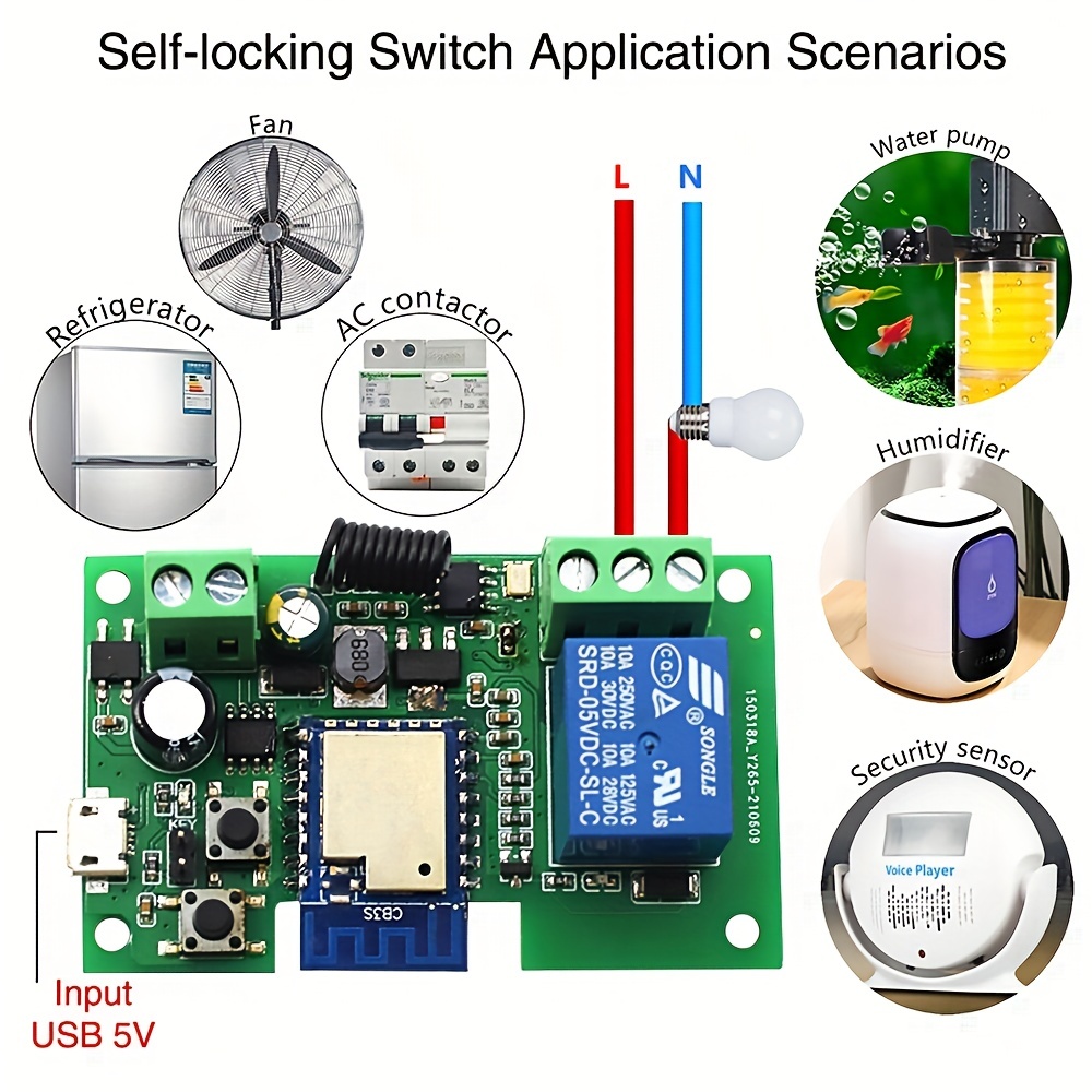 Sonoff WiFi Wireless Smart Switch Home Relay Module 5V-12V Self