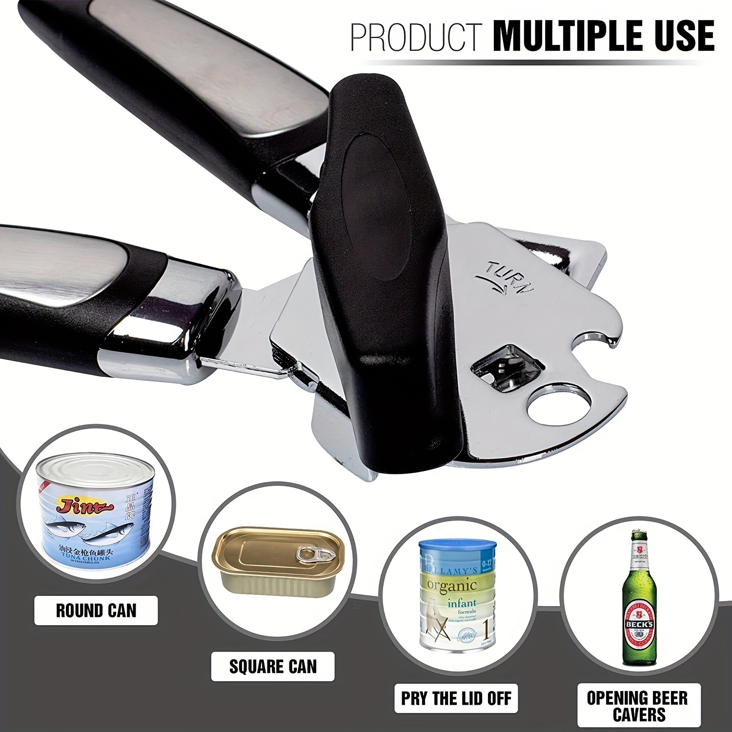 Shop for Can Opener Soft Edge Tin Opener Manual Durable Stainless Steel  with Ergonomic Soft Grips Handle with Easy Turn Round Knob Openers for  Seniors with Arthritis Ultra Sharp Cutting Tool at