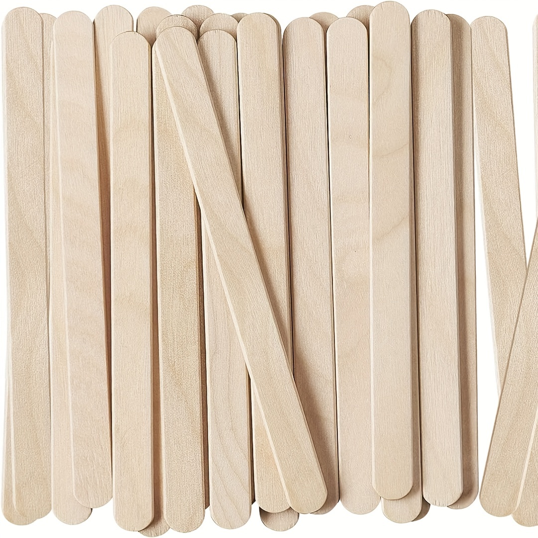 100 Stück 15 cm DIY Naturholzstäbchen, Naturholz-Bastelstäbchen, Eis am  Stiel, Pflanzenanhänger aus Holz