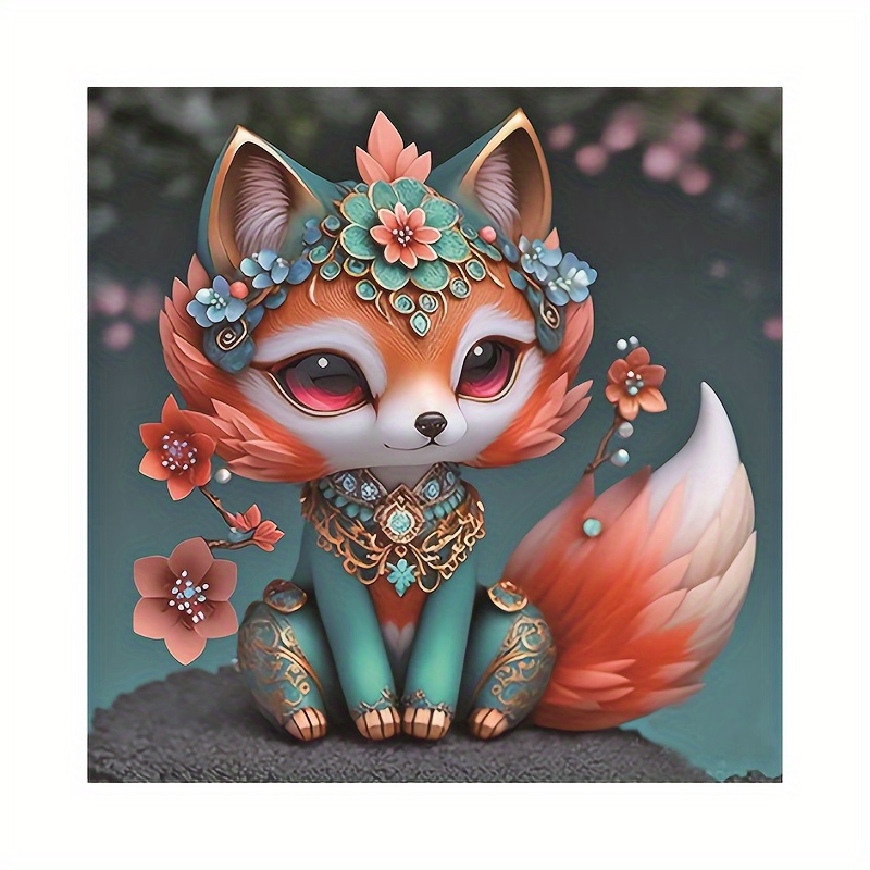 Diy 5d Diamond Art Painting Fantasy Nine Tailed Fox Kitsune Mosaic Cross  Stitch Kit Full Square Drills Embroidery Decor Gift
