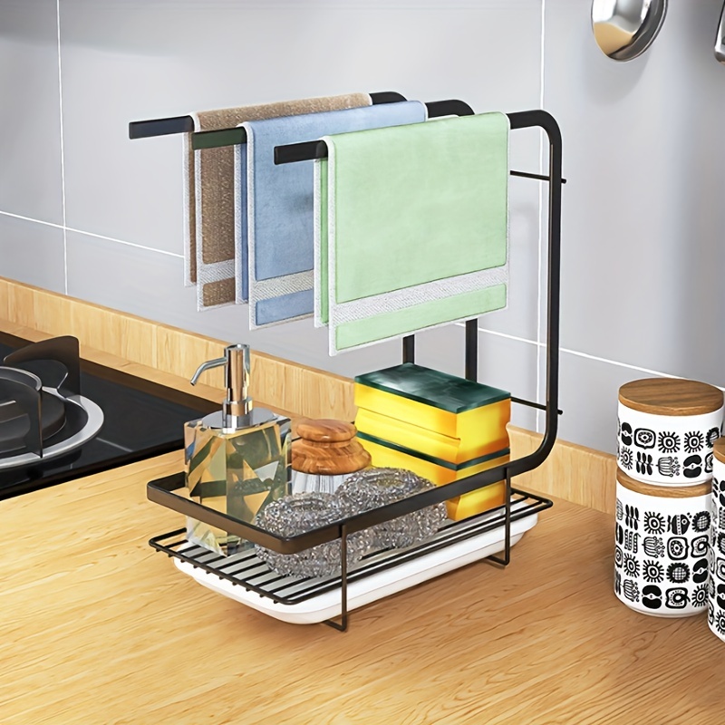 Kitchen Products Plateros Platos De Cocina Pequeños Dish Pan 12 Wall  Mounted Sink Sponge Rack Stand Kitchen Faucet Storage Rack Sponge And Towel  Rack Drain Basket Home Kitchen Cleaning Tools 