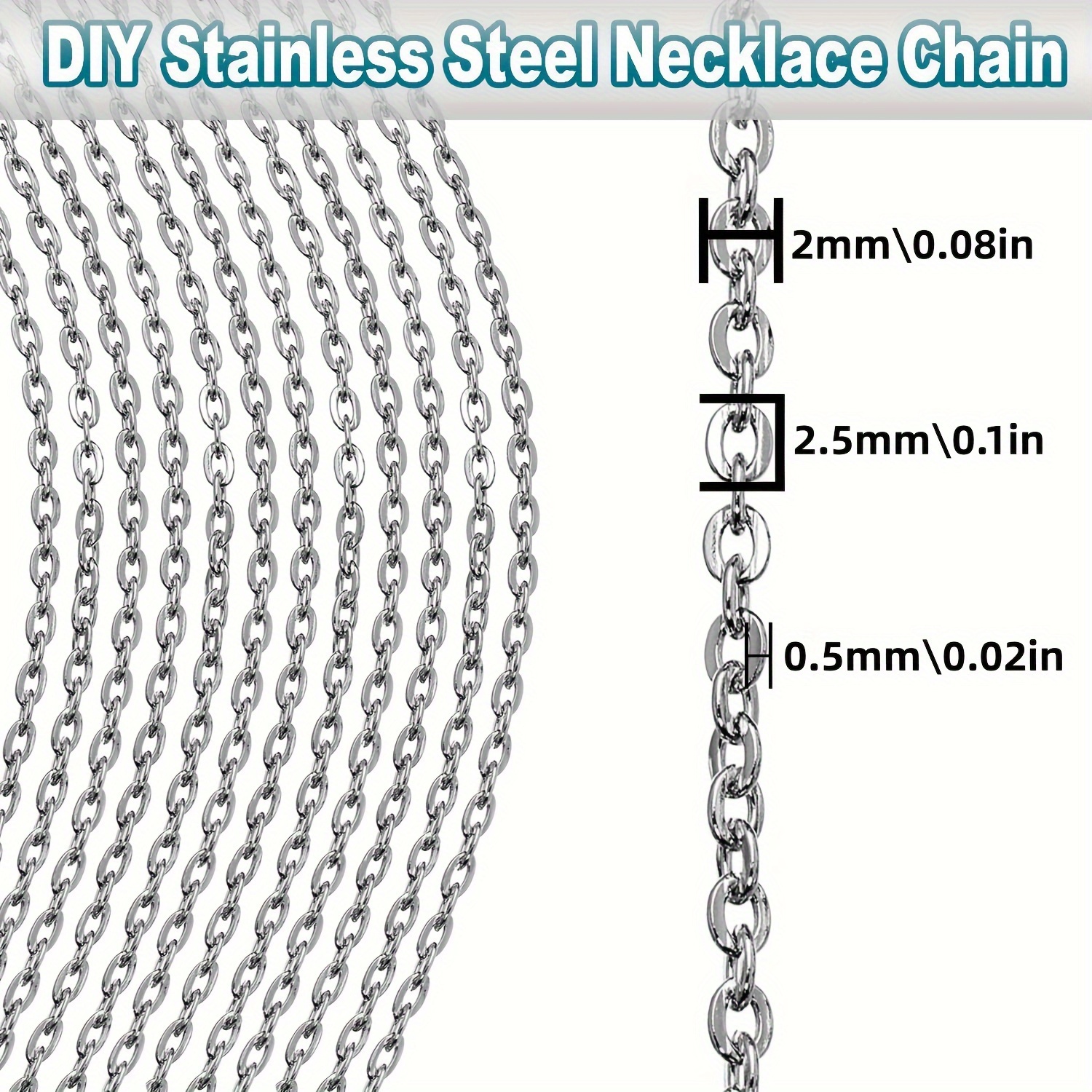 1meter Stainless Steel Chain Golden Color Rolo Cable Bulk - Temu