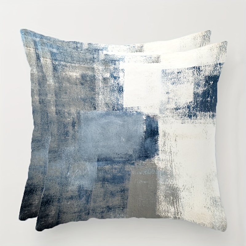 Blue Throw Pillows Bstract Geometric Modern Pillowcases - Temu