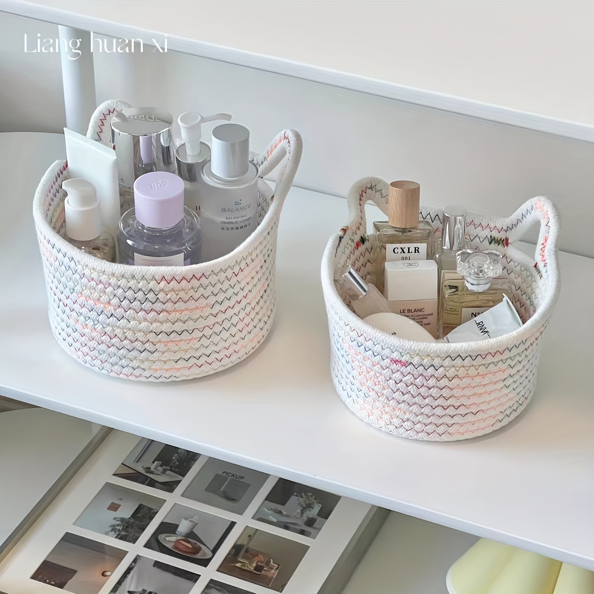 Cat Ears Decor Storage Basket Decorative Woven Storage - Temu