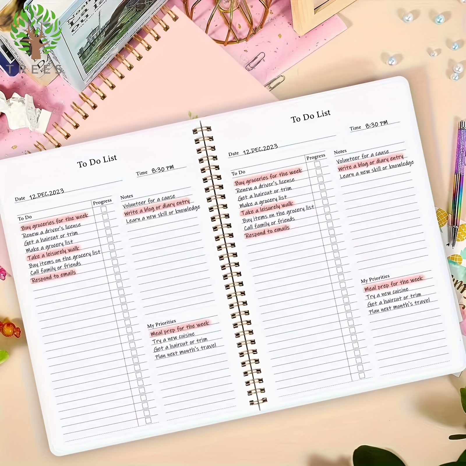A6 Weekly Planner Undated Spiral Agenda Notebook Planner Pouch 52 Weeks  Planner Schedules Stationery Office School Supplies - AliExpress