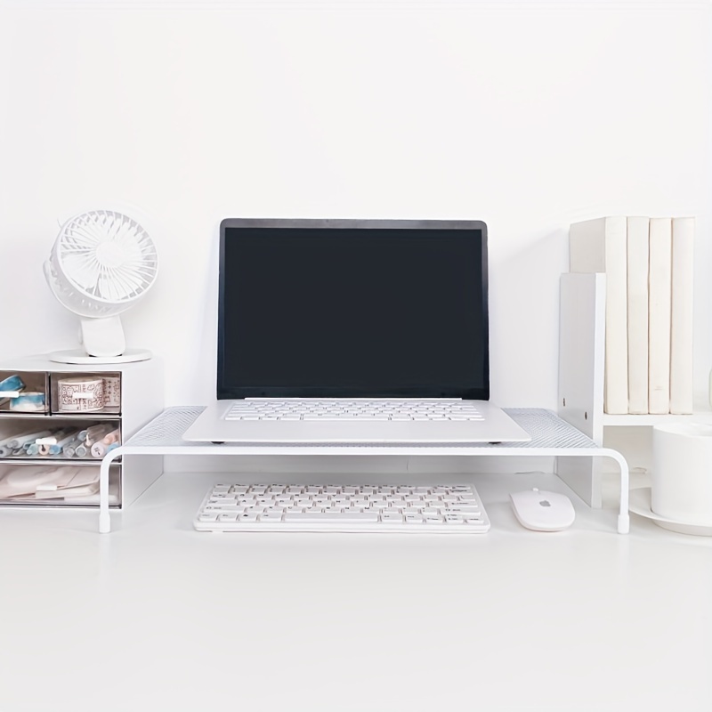 Organizador de escritorio blanco y almacenamiento pequeño de longitud de  estantería de escritorio expandible, estantes de organización de  escritorio