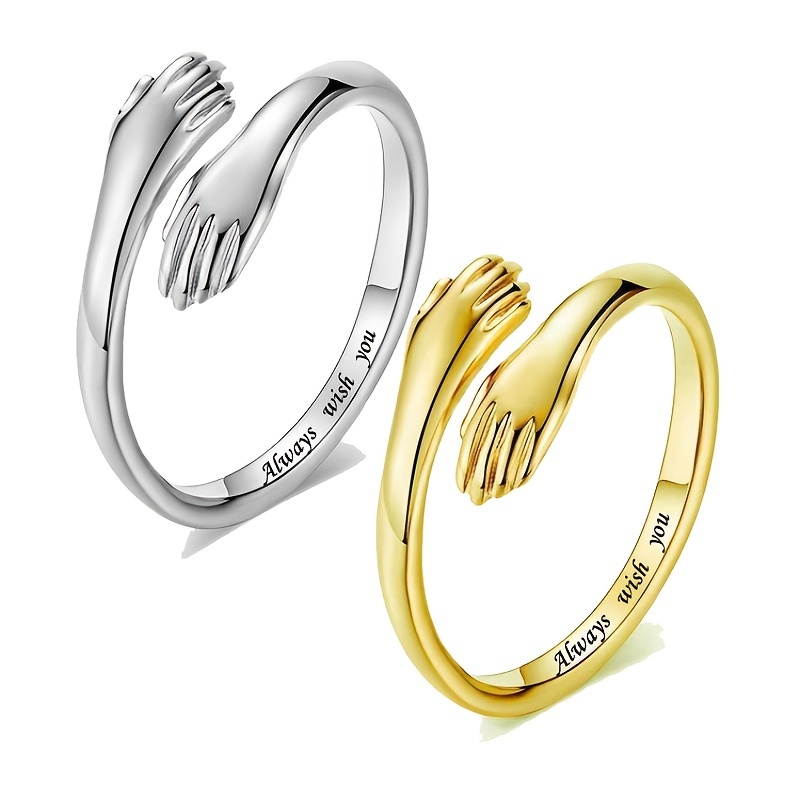 18K Plated Lady Hug Adjustable Ring