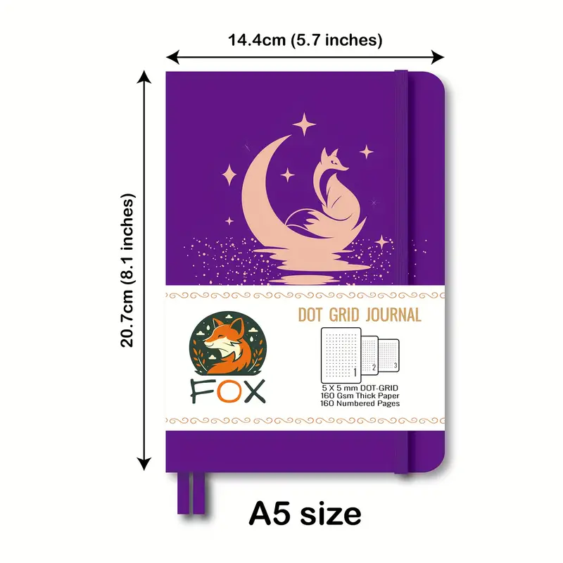 Mysterious Purple Fox And Moon Sketchbook - Temu