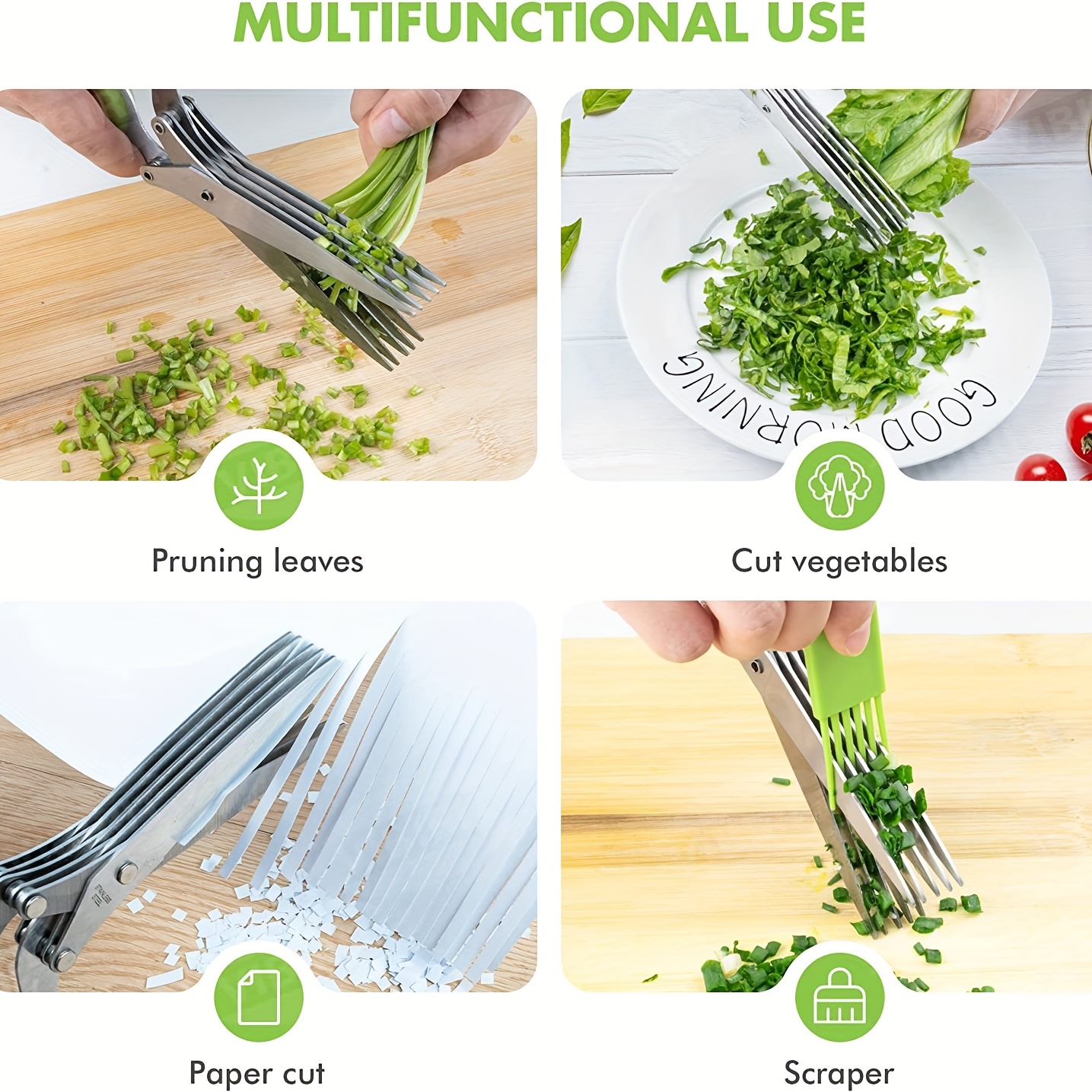 Kitchen Scissors, Stainless Steel Herb Scissors, Onion Vegetable Cutting  Herb Spice Scissors, Multifunctional Chopping Tools - Temu