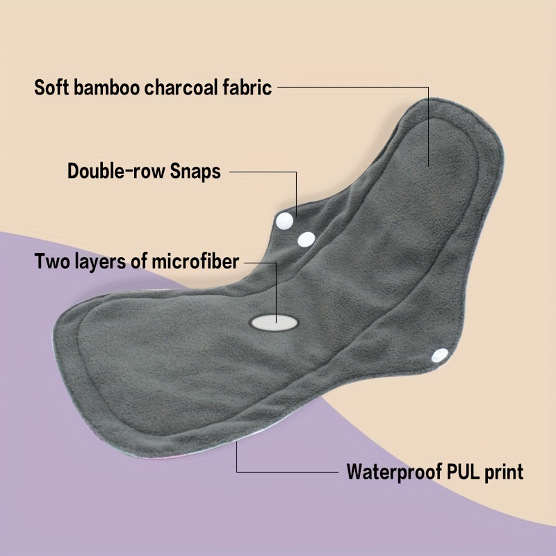 Reusable Menstrual Pads Nighttime Use Waterproof Secure - Temu Canada