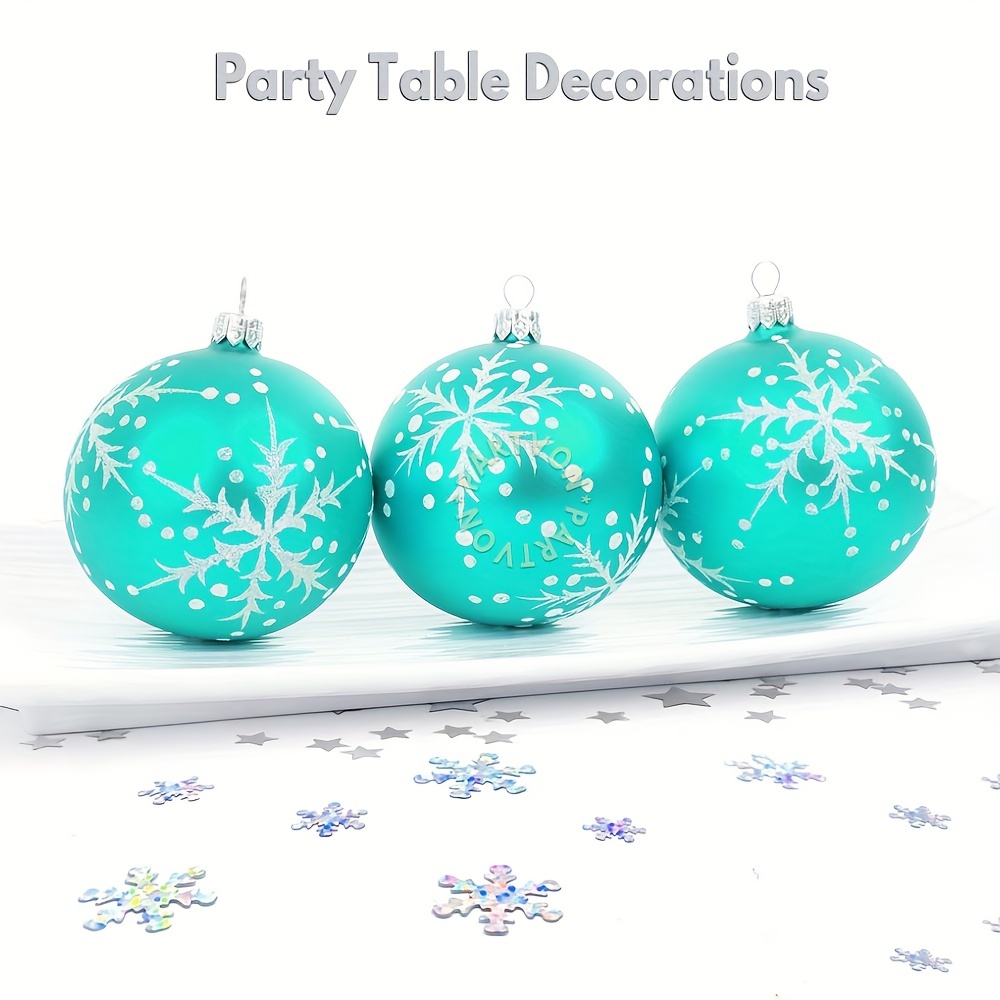 Christmas Snowflake Confetti Decoration- 1500pcs | Snowflakes Frozen Party Confetti | Winter Wonderland Birthday Baby Shower Wedding Sequins